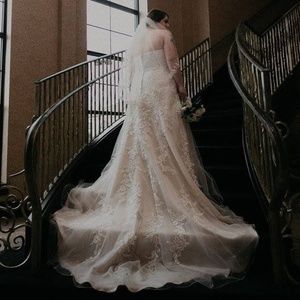 A-Line Plus Size Wedding Dress w/ Lace